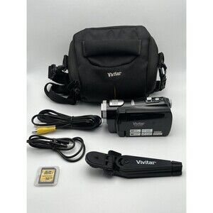 Vivitar DVR 810HD Black Lightweight Handheld HD Camcorder & Case UNTESTED